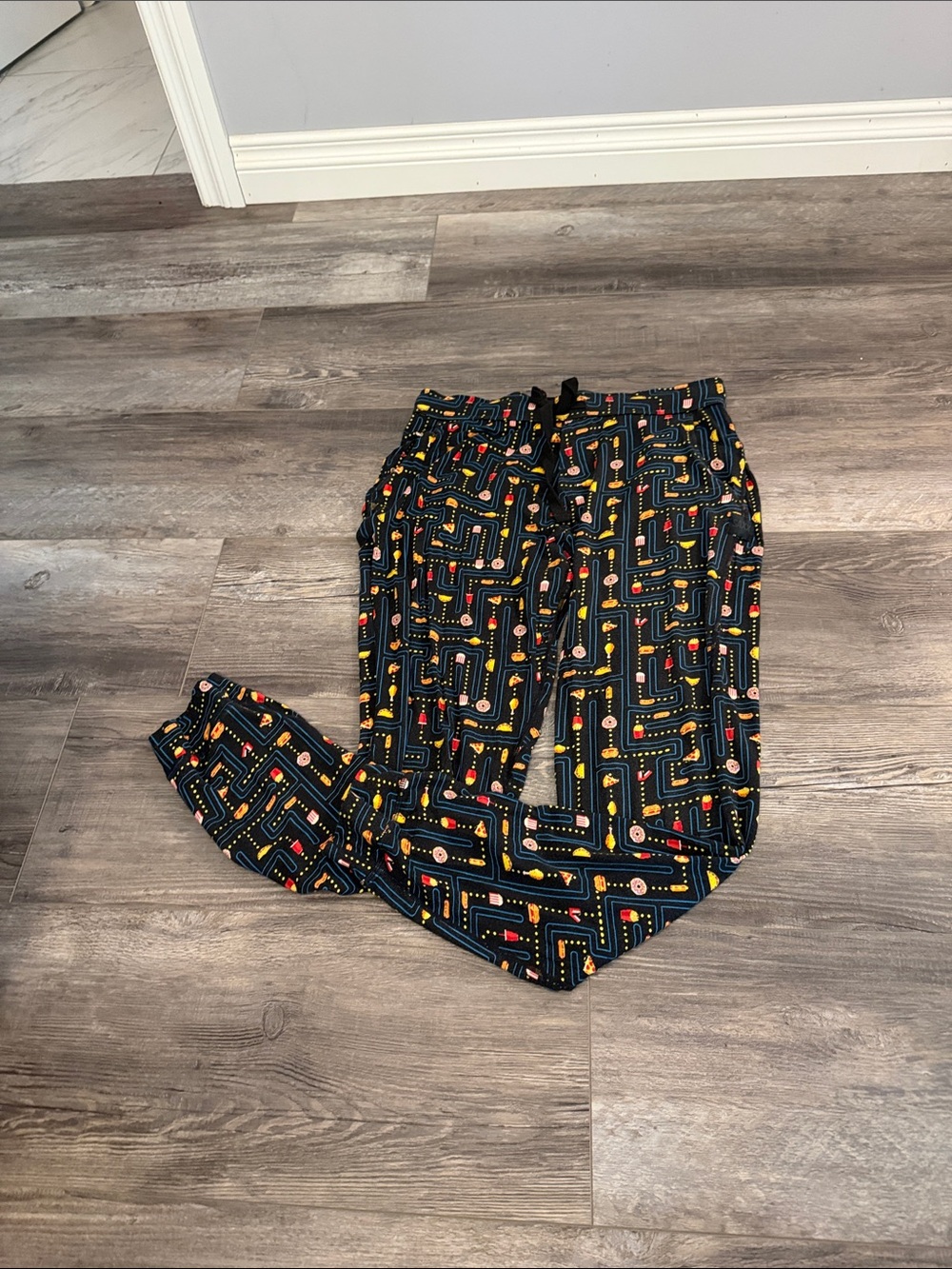 SAXX Pac-Man Black Jogger Pants with Retro Arcade Print